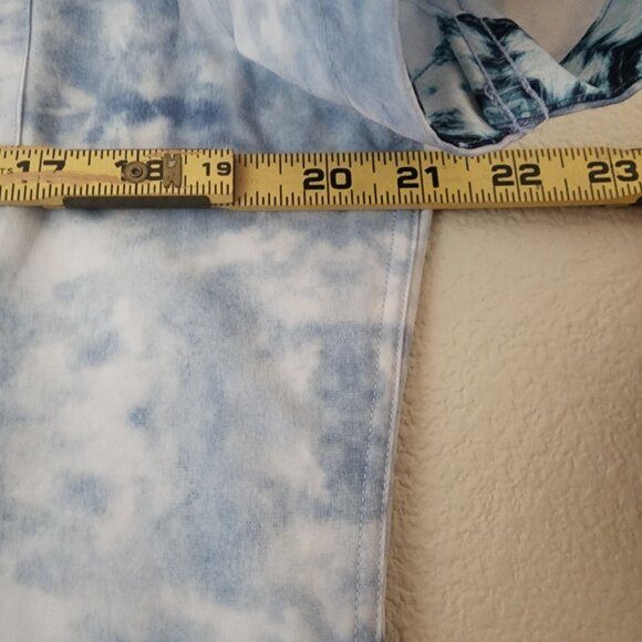 7 Diamonds Mens Salt Water Button Up Shirt Short Sleeve Woven Blue White Size M - Picture 9 of 10